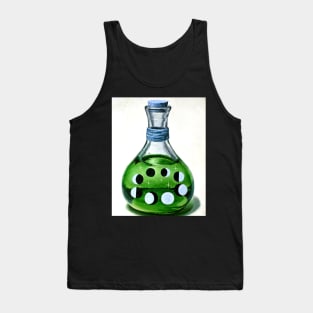 Green Wicca bottle - moon phases Tank Top